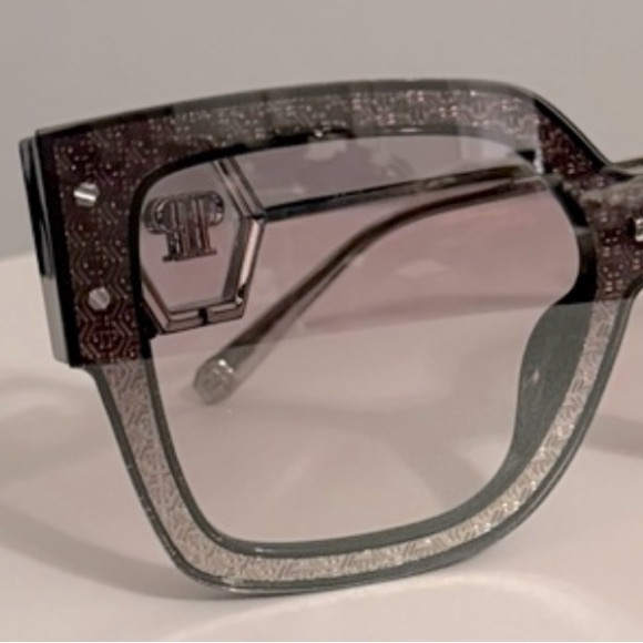 NEW PHILIP PLEIN ROSE VENUS SUNGLASSES FULL INCLUSION BLACK SILVER SOLD OUT - Picture 4 of 16